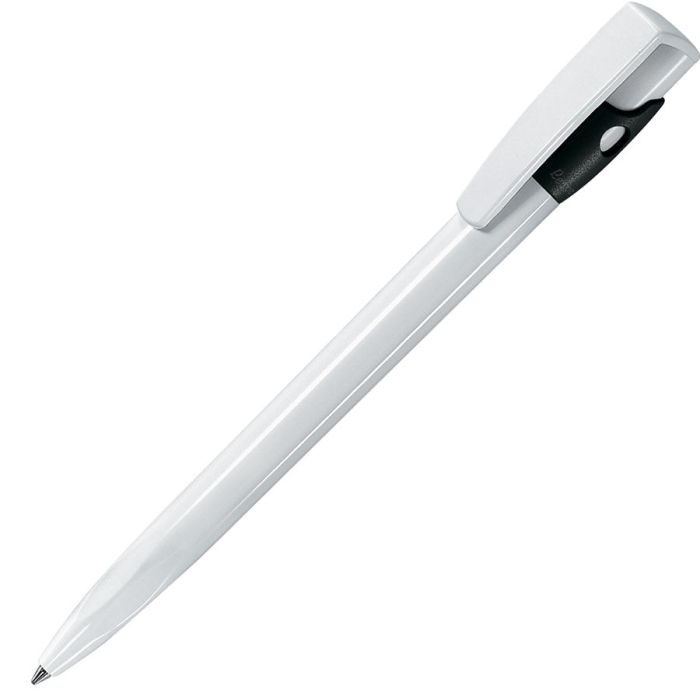 Ручка шариковая KIKI, корпус белый, цвет вставки чёрный