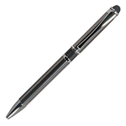 Шариковая металлическая ручка, Portobello Trend, коллекция "iP", нажимной механизм, со стилусом, цвет чёрный
