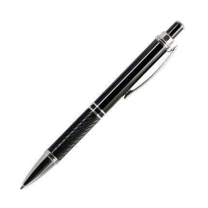 Шариковая металлическая ручка, Portobello Trend, коллекция "Crocus", отделка хром, цвет покрытия корпуса чёрный
