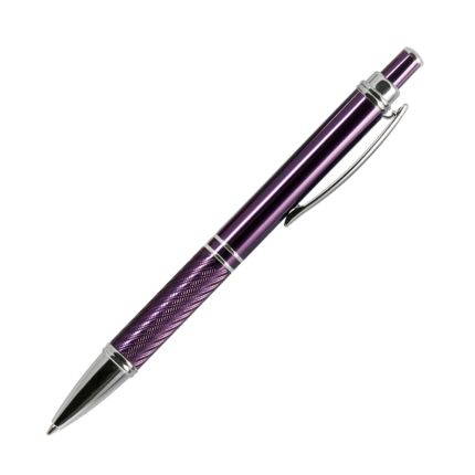 Шариковая металлическая ручка, Portobello Trend, коллекция "Crocus", отделка хром, цвет покрытия корпуса фиолетовый