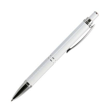 Шариковая металлическая ручка, Portobello Trend, коллекция "Crocus", отделка хром, цвет покрытия корпуса белый