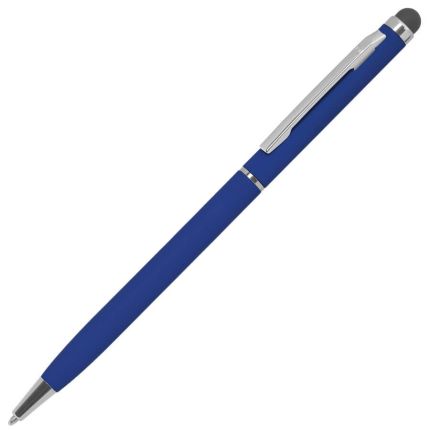 Ручка металлическая шариковая TW Soft, со стилусом, цвет синий