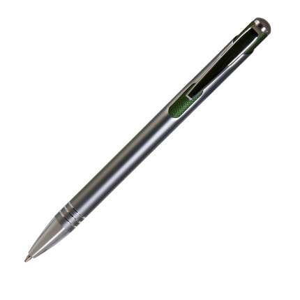 Ручка шариковая "Bello", нажимной механизм, цвет серый с зелёным
