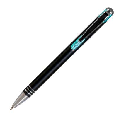 Ручка шариковая "Bello", нажимной механизм, цвет чёрный с голубым