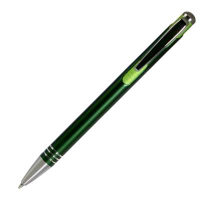 Ручка шариковая "Bello", нажимной механизм, цвет зелёный