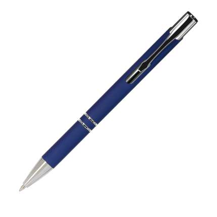 Ручка шариковая "Alpha", нажимной механизм, покрытие - soft-touch, синяя