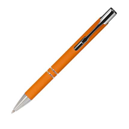 Ручка шариковая "Alpha", нажимной механизм, покрытие - soft-touch, оранжевая