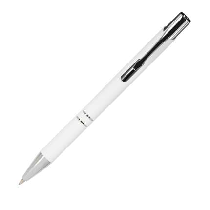 Ручка шариковая "Alpha", нажимной механизм, покрытие - soft-touch, белая