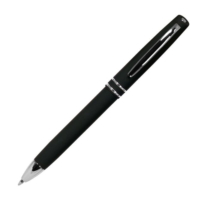 Ручка шариковая "Consul", нажимной механизм,покрытие - soft-touch, чёрная