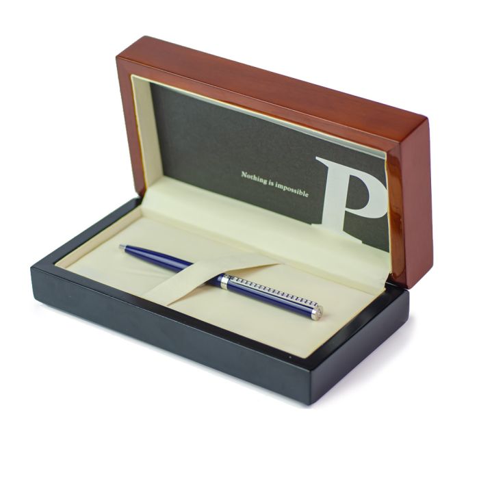 2350263:Ручка шариковая PAX Classic Platinum с камнями, синяя 2350263,:Ручка шариковая PAX Classic Platinum с камнями, синяя
