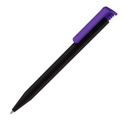2540801,Ручка шариковая Senator, модель Super Hit Recycled (2850), цвет фиолетовый,Шариковая ручка, черный корпус, цветной клип. Корпус на 95% состоит из перерабатываемого материала. Стержень magic flow 1.0 мм с синей или чёрной пастой.