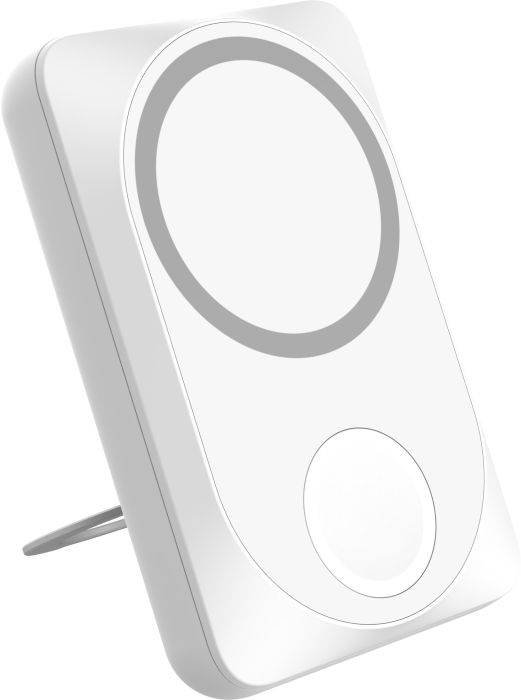 Беспроводная зарядная станция "White" 2в1 для телефона Apple/Apple watch с покрытием Soft Touch, белая