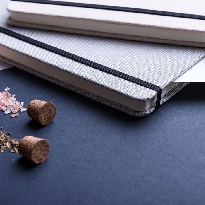 фото Блокнот TELMAK, A5, хлопок, бежевый/синий