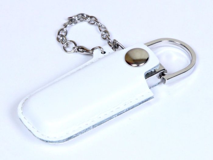 фото Флешка с кожаным чехлом 64 Гб. Белый, USB2.0