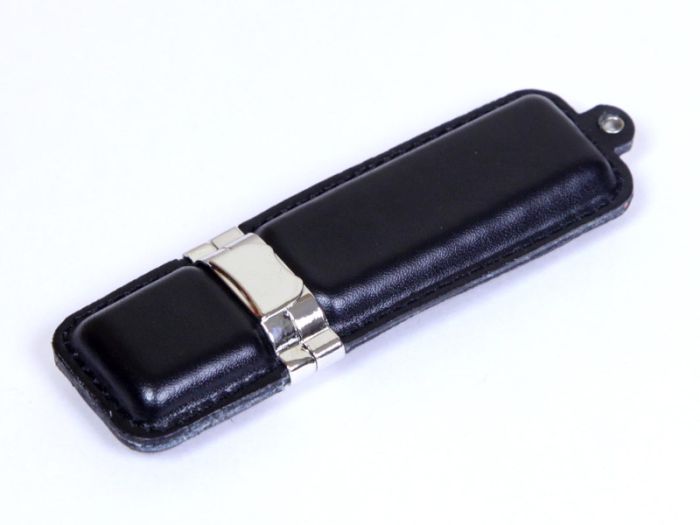 фото Флешка кожаная прямоугольная 64 Гб. Черный, USB2.0