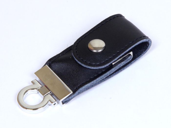 фото Флешка-брелок  кожаная 64 Гб. Черный, USB2.0