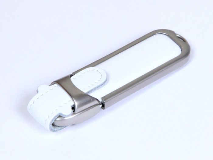 фото Флешка с кожаным чехлом 64 Гб.Белый, USB2.0