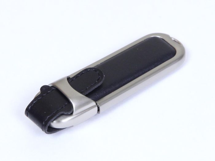 фото Флешка с кожаным чехлом 64 Гб.Черный, USB2.0