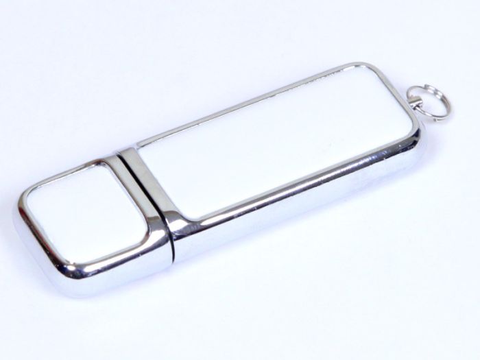 фото Кожаная флешка 64 Гб.Белый, USB2.0