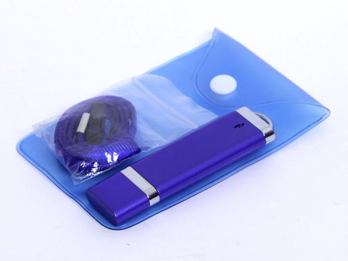фото Прямоугольная флешка 64 Гб.Синий, USB2.0