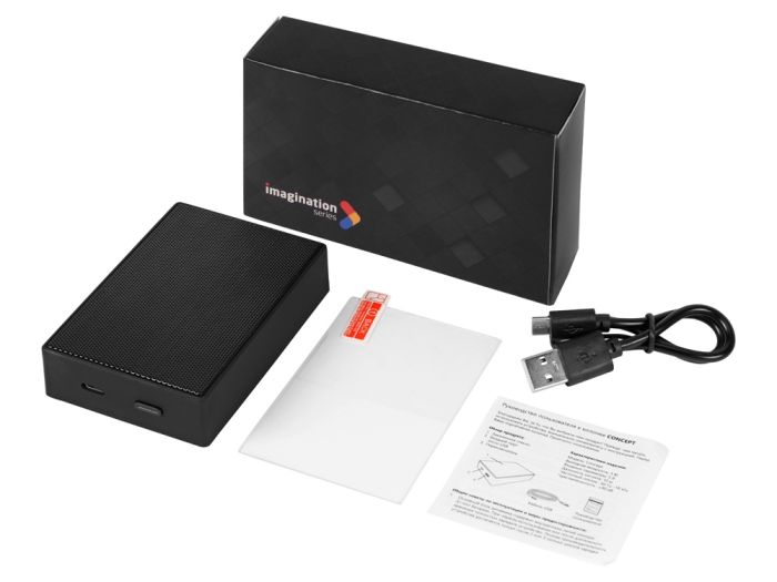 фото Портативная колонка Concept с полноцетной печатью, черный