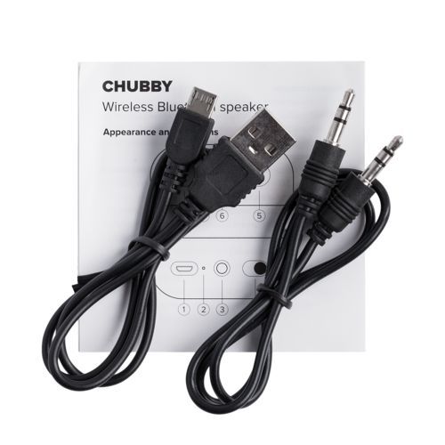 фото Беспроводная колонка Chubby, серая с красным