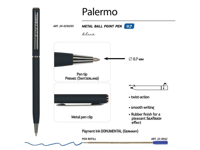 фото Ручка металлическая шариковая «Palermo» Soft touch