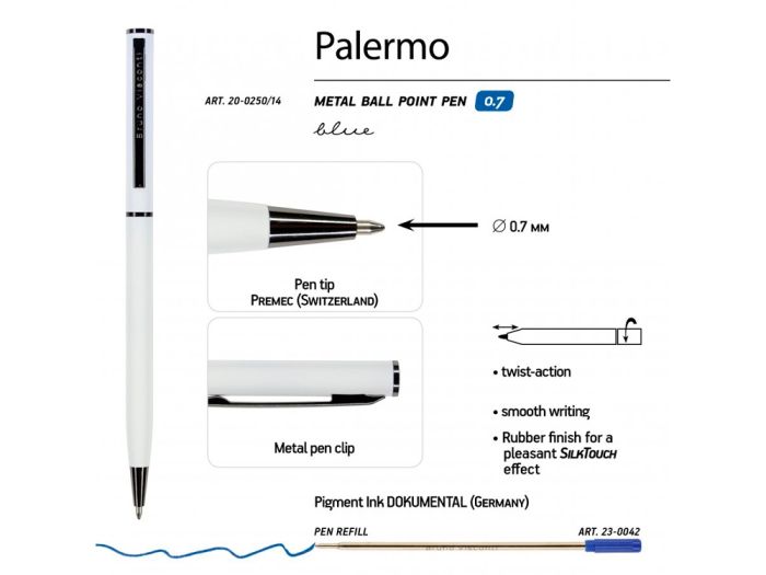 фото Ручка металлическая шариковая «Palermo» Soft touch