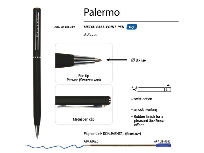 фото Ручка металлическая шариковая «Palermo» Soft touch