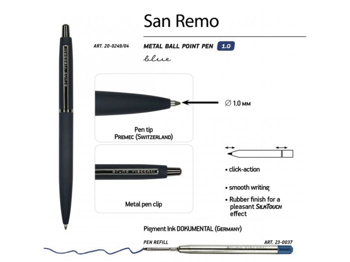 фото Ручка металлическая шариковая «San Remo» Soft touch