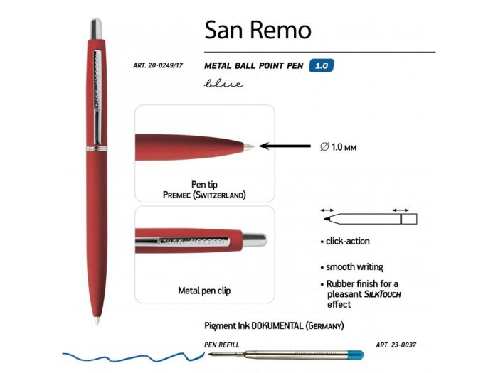 фото Ручка металлическая шариковая «San Remo» Soft touch