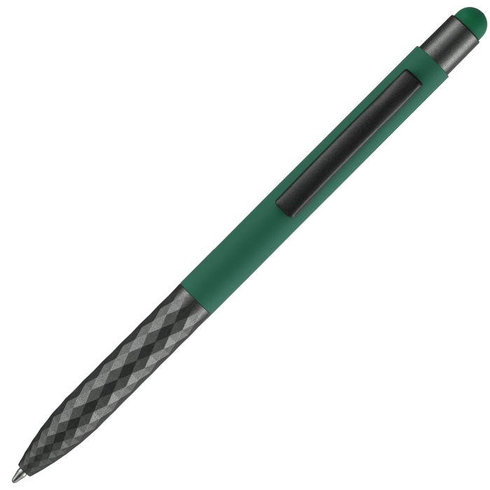 фото Ручка шариковая со стилусом Digit Soft Touch, зелёная