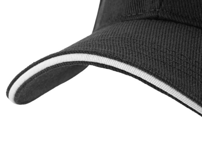 фото Бейсболка «Cancun», черный, белый