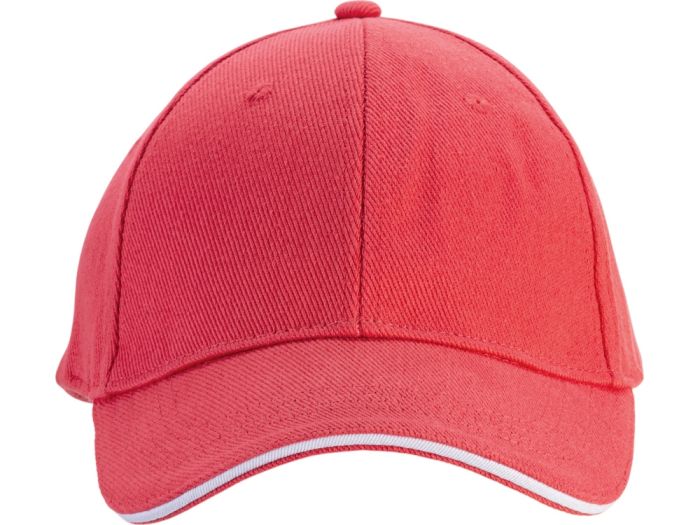 фото Бейсболка «Cancun», красный, белый