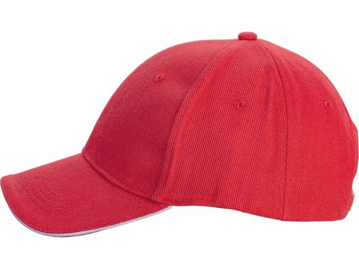 фото Бейсболка «Cancun», красный, белый