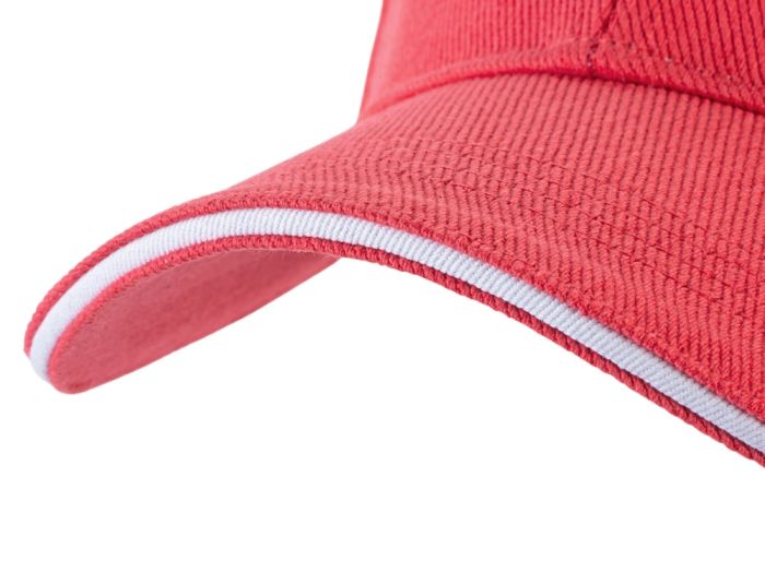 фото Бейсболка «Cancun», красный, белый