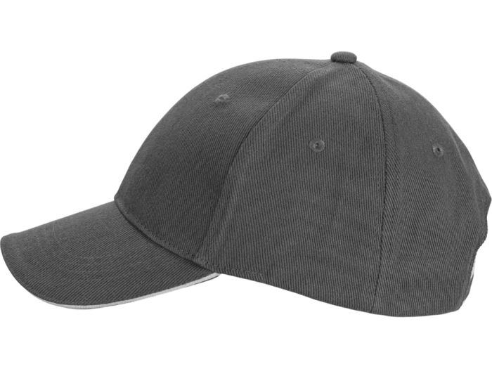 фото Бейсболка «Cancun», темно-серый, белый