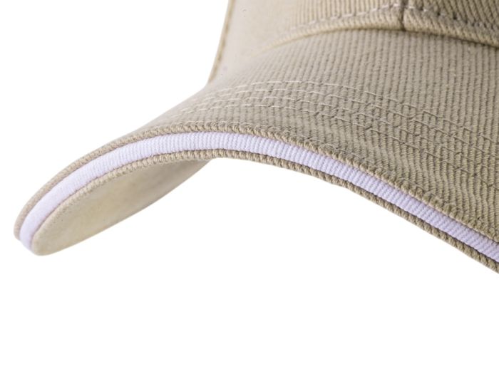 фото Бейсболка «Cancun», песочный, белый