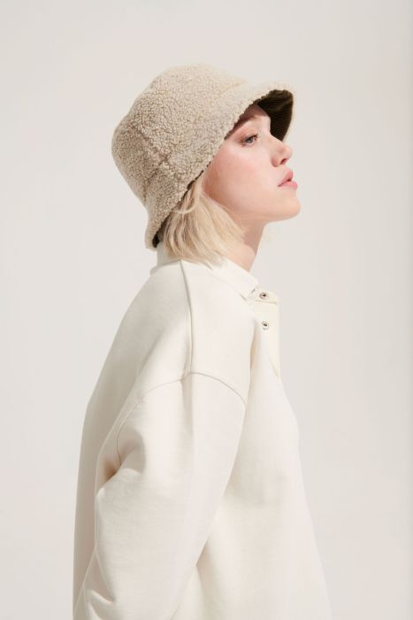 фото Панама Bucket двусторонняя, хаки с бежевым