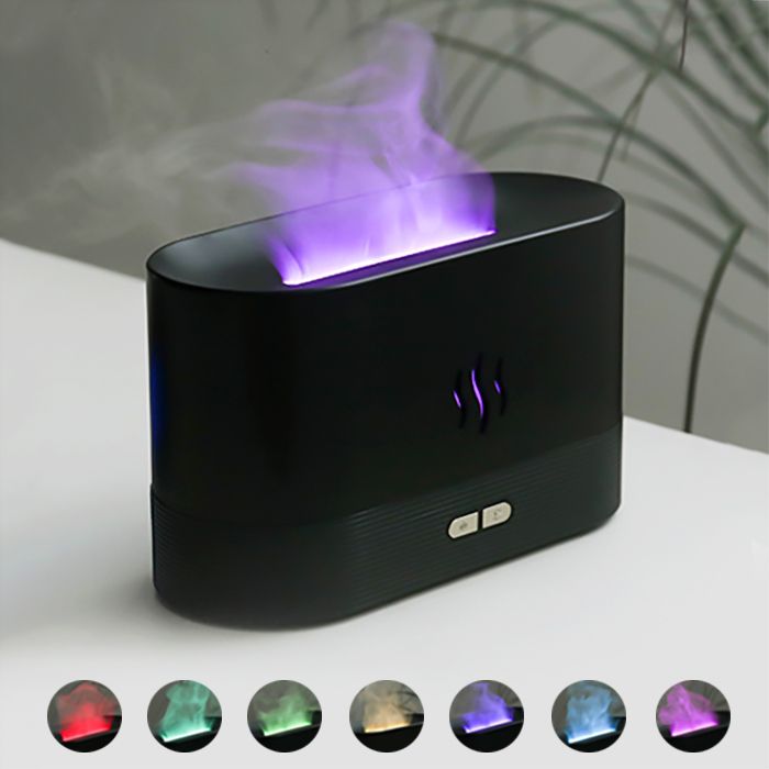 фото Светодиодный USB увлажнитель-ароматизатор Flame RGB, чёрный