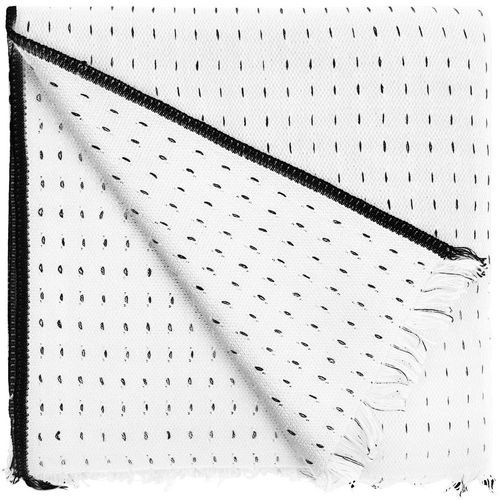 фото Плед Fringy, белый с чёрным