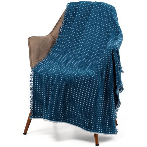 фото Плед Fringy, синий с голубым