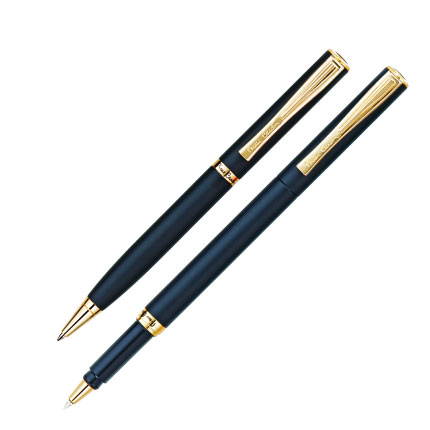 фото Набор: ручка шариковая и роллер Pierre Cardin PEN and PEN, цвет чёрный с золотом 