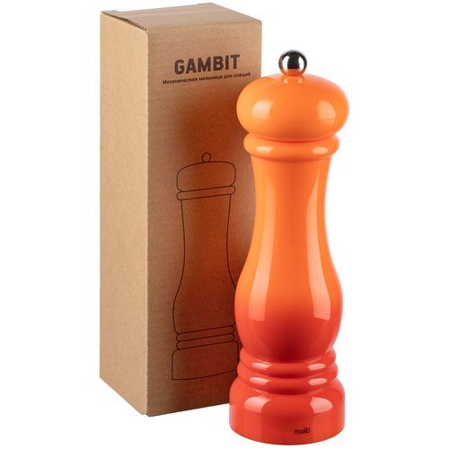 фото Механическая мельница для специй Gambit, оранжево-красная