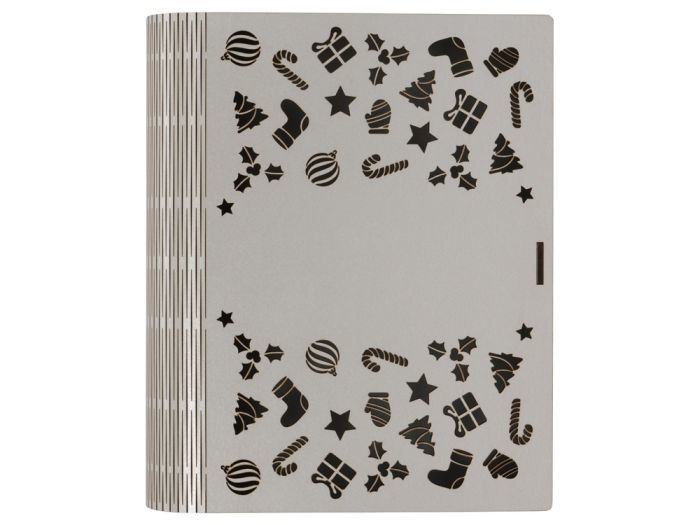 фото Деревянная коробка с резной крышкой "Книга", L