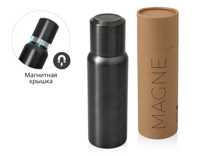 Вакуумный термос c магнитной крышкой «Magne», 500 мл, тёмно-серый
