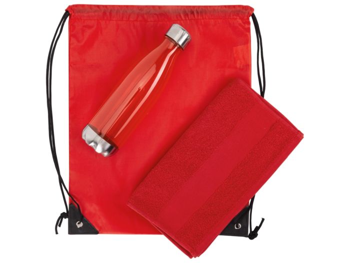 фото Спортивный набор с бутылкой и полотенцем «Beginner», красный