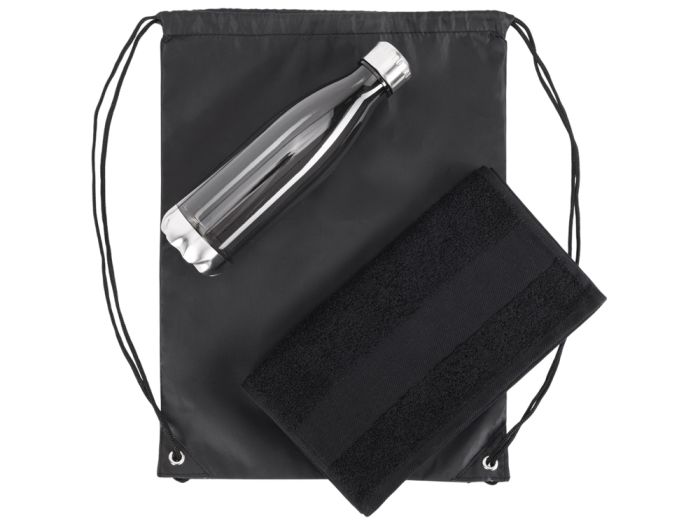 фото Спортивный набор с бутылкой и полотенцем «Beginner», черный