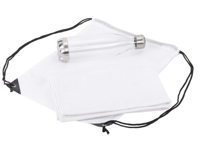 фото Спортивный набор с бутылкой и полотенцем «Beginner», белый