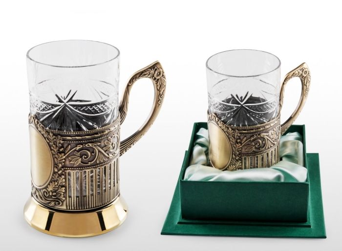 Подстаканник с хрустальным стаканом «БАЗОВЫЙ-Л»